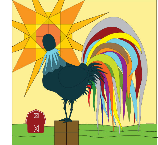 rooster quilt design