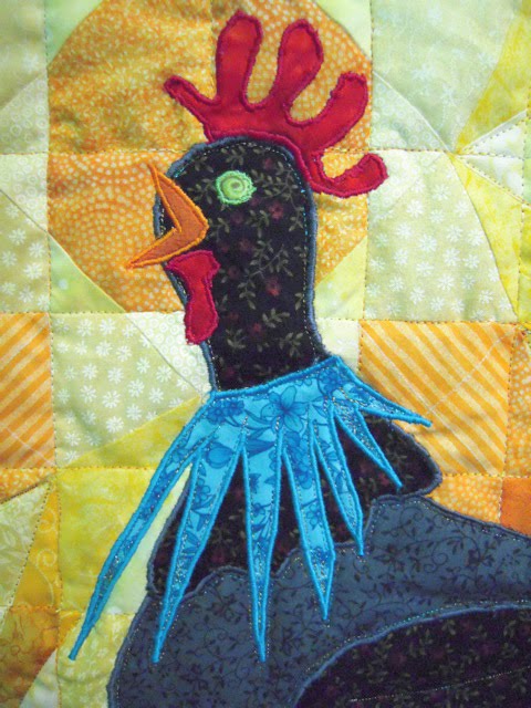 Rooster quilt head