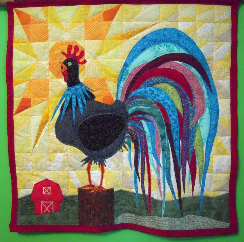 Rooster quilt finish