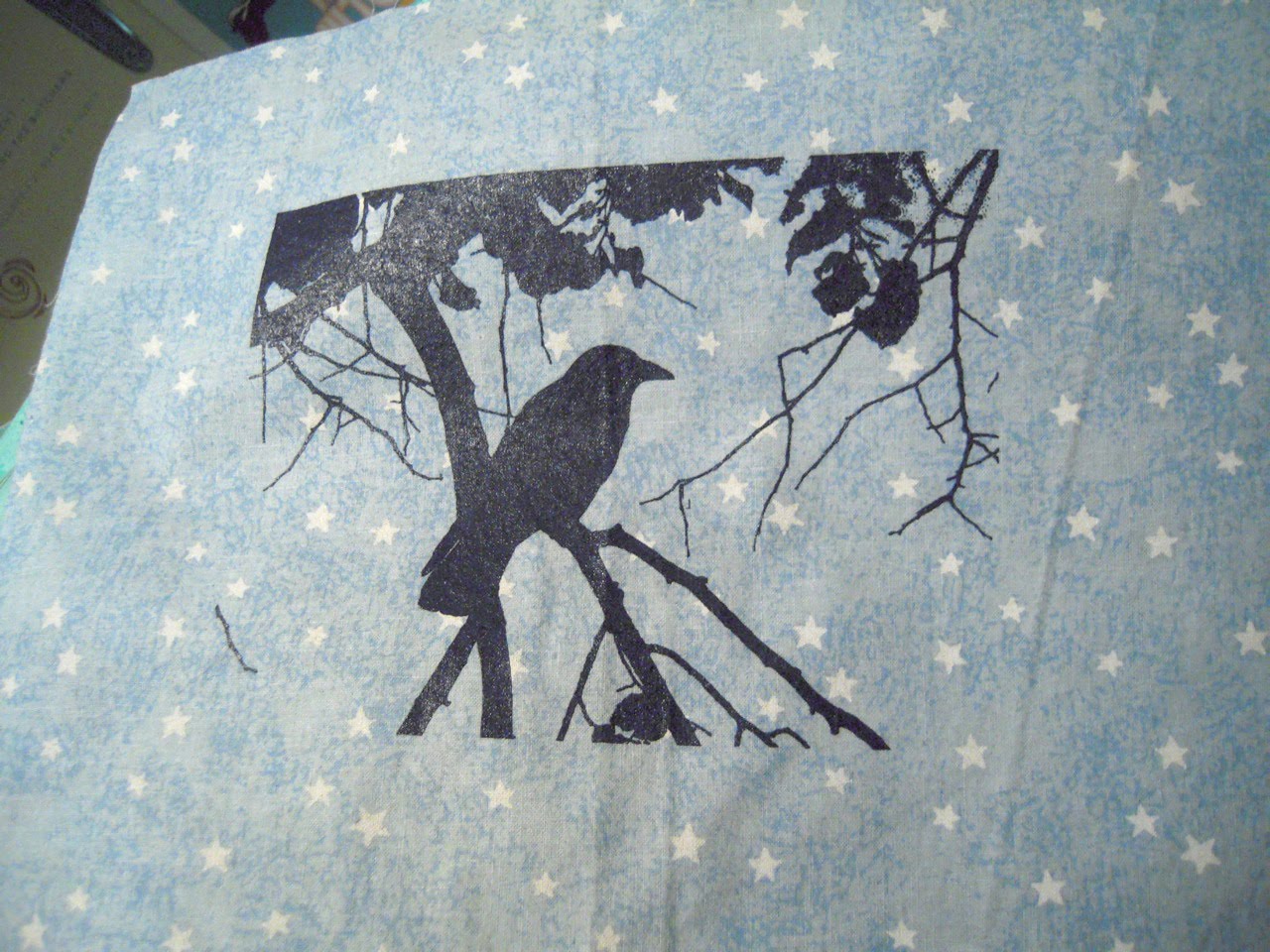 crow pillow print