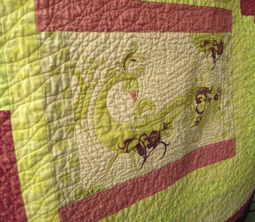 spring quilt close up