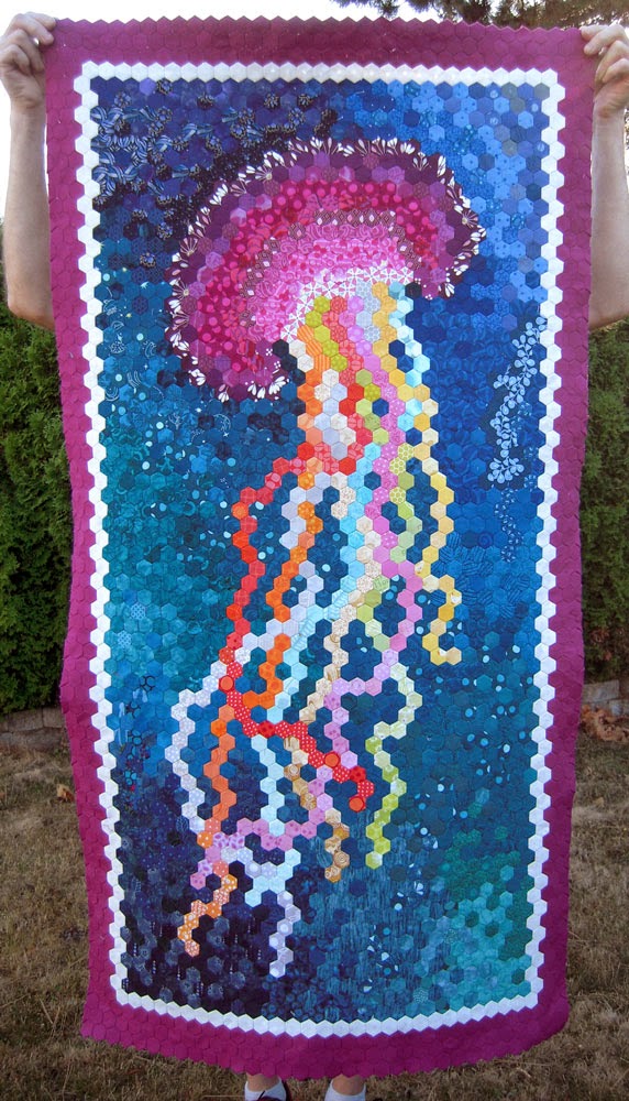 Finished jellyfish hexie top