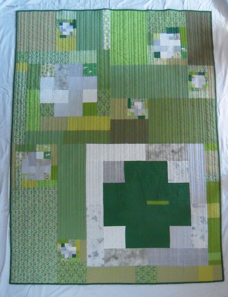 Green Cross Quilt - Finished Front