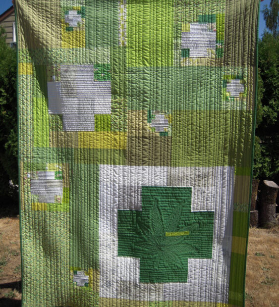 green cross cannabis quilt