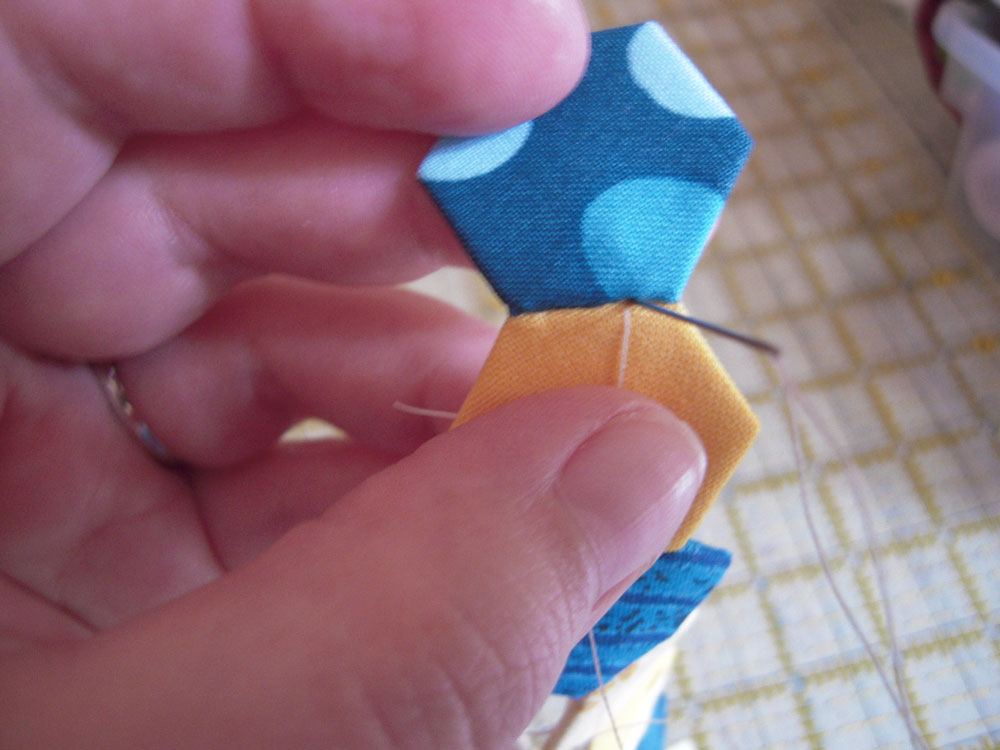 row stitching hexies