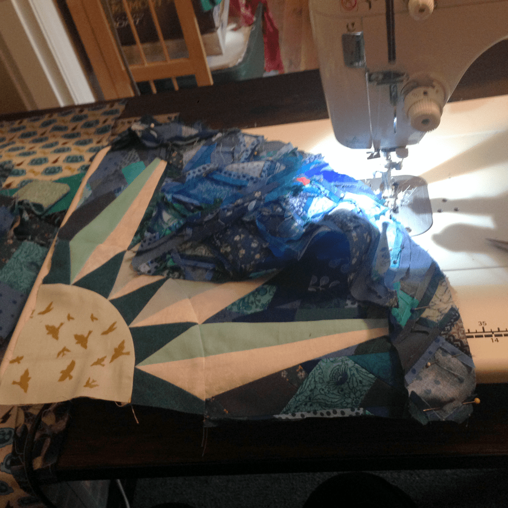 piecing a quilt