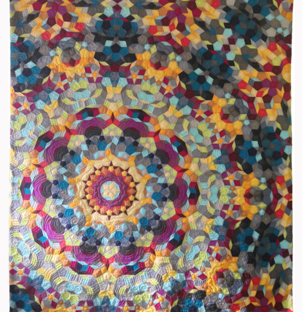 Kaleidoscope hand pieced quilt