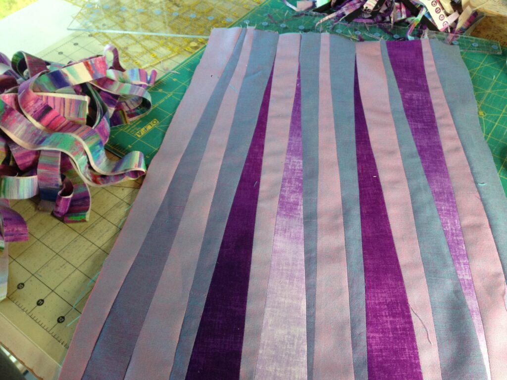 purple scrap quilting