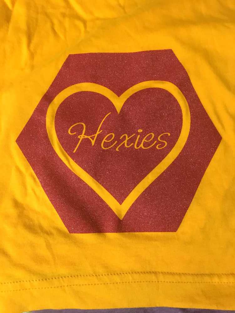 Love Hexies design on t-shirt