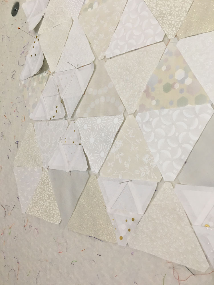 fabric triangles on design board