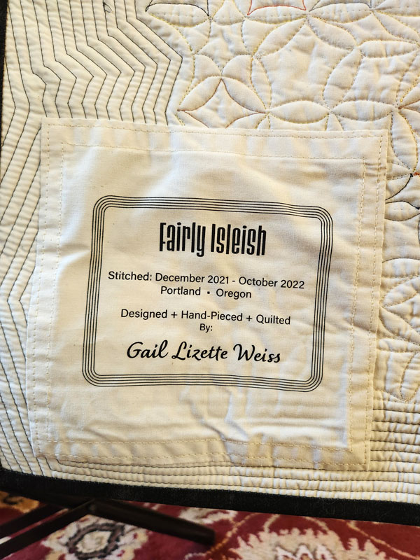 Fairly Isleish Quilt Label