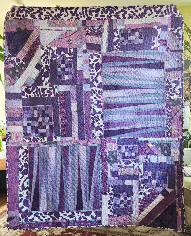 Purple Jungle Quilt Finish by Gail Lizette