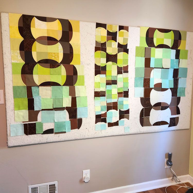 Treaded Quilt No.2 on design wall 