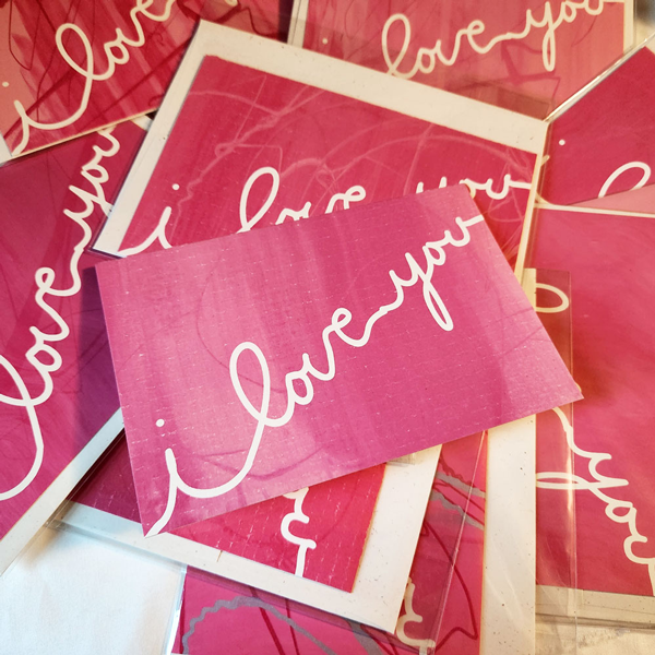 I Love You - Hand printed cards